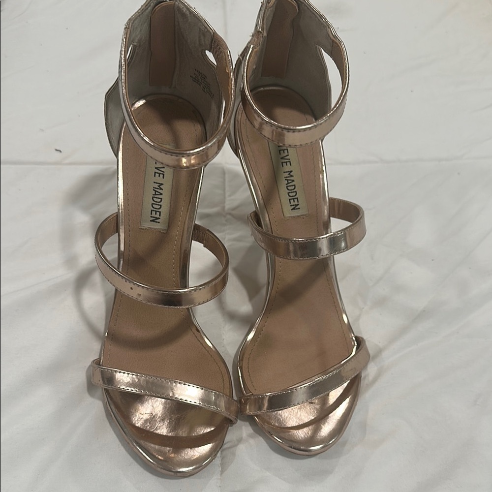 Steve Madden Women's Rose Gold Strappy Heels